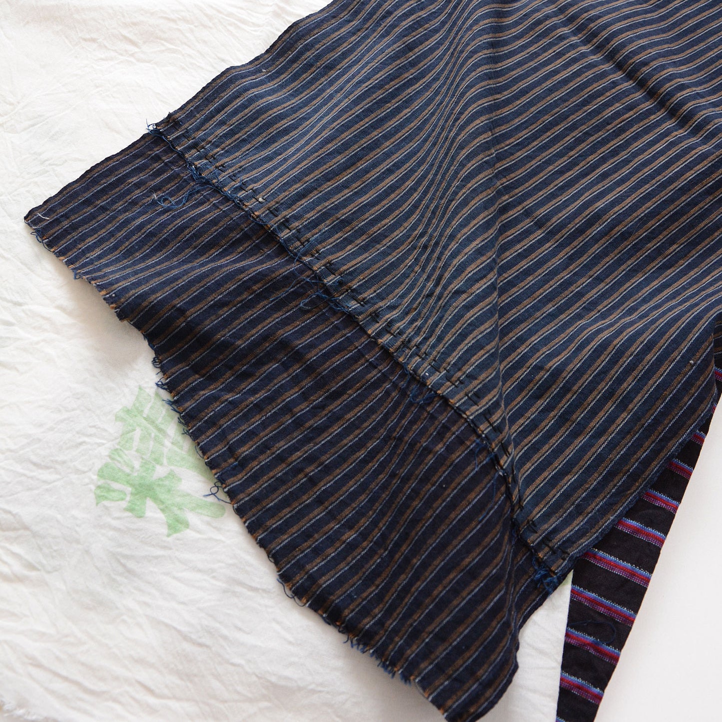 Vintage Japanese Fabric Scraps Set Cotton Stripe Pattern Vintage B13