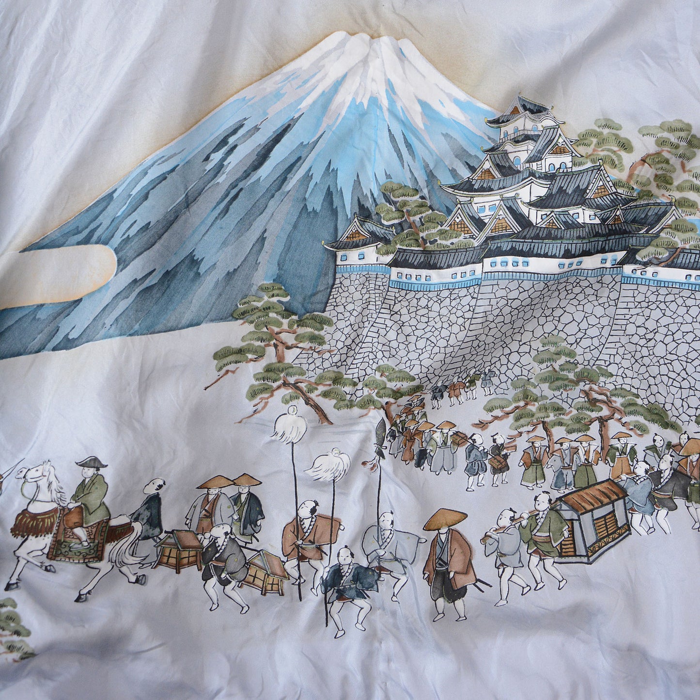 Haori Jacket Men Kimono Japan Vintage japanese Art Mount Fuji Sankin-kotai