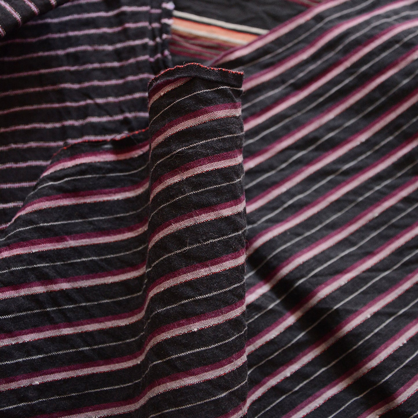 Japanese Fabric Scraps Set Cotton Stripe Pattern Vintage B5