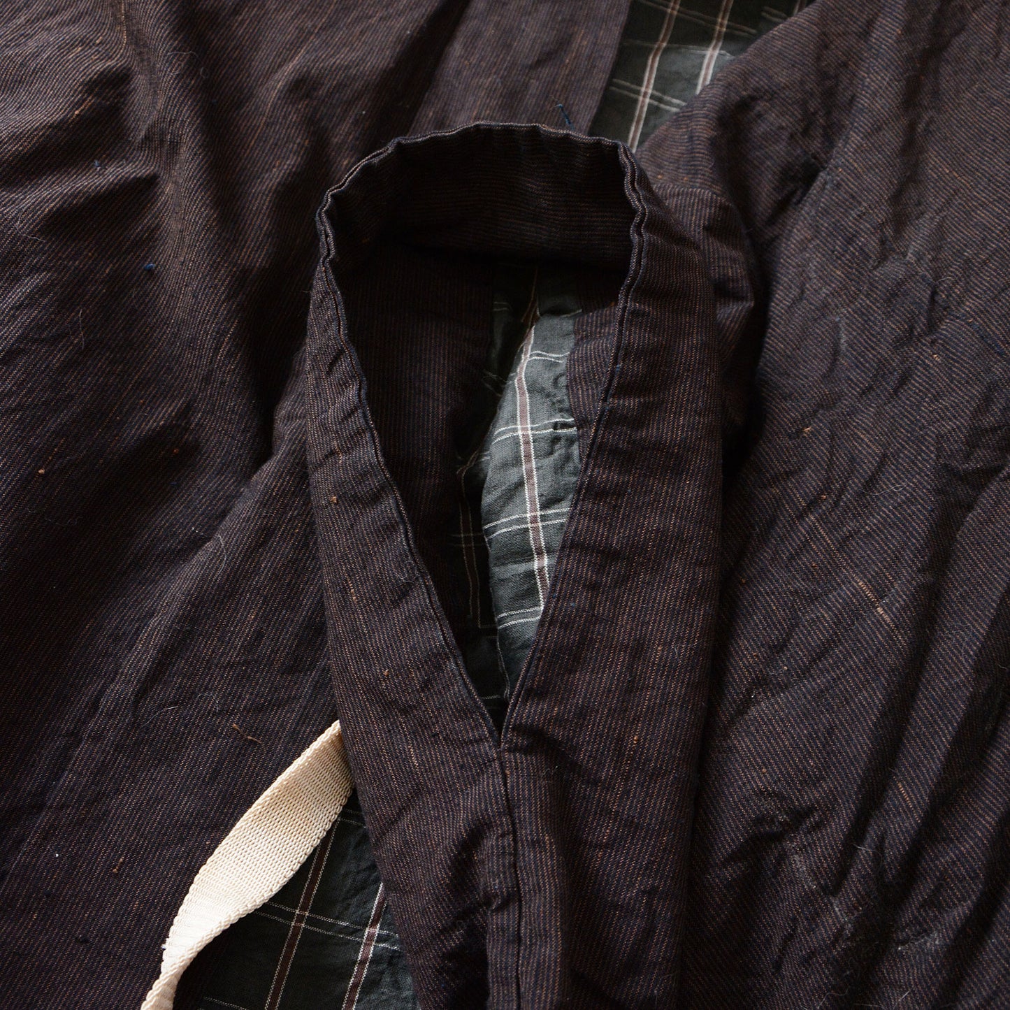 Haori Kimono Japanese For Men Jacket Cotton Fabric Indigo Dyed Stripe