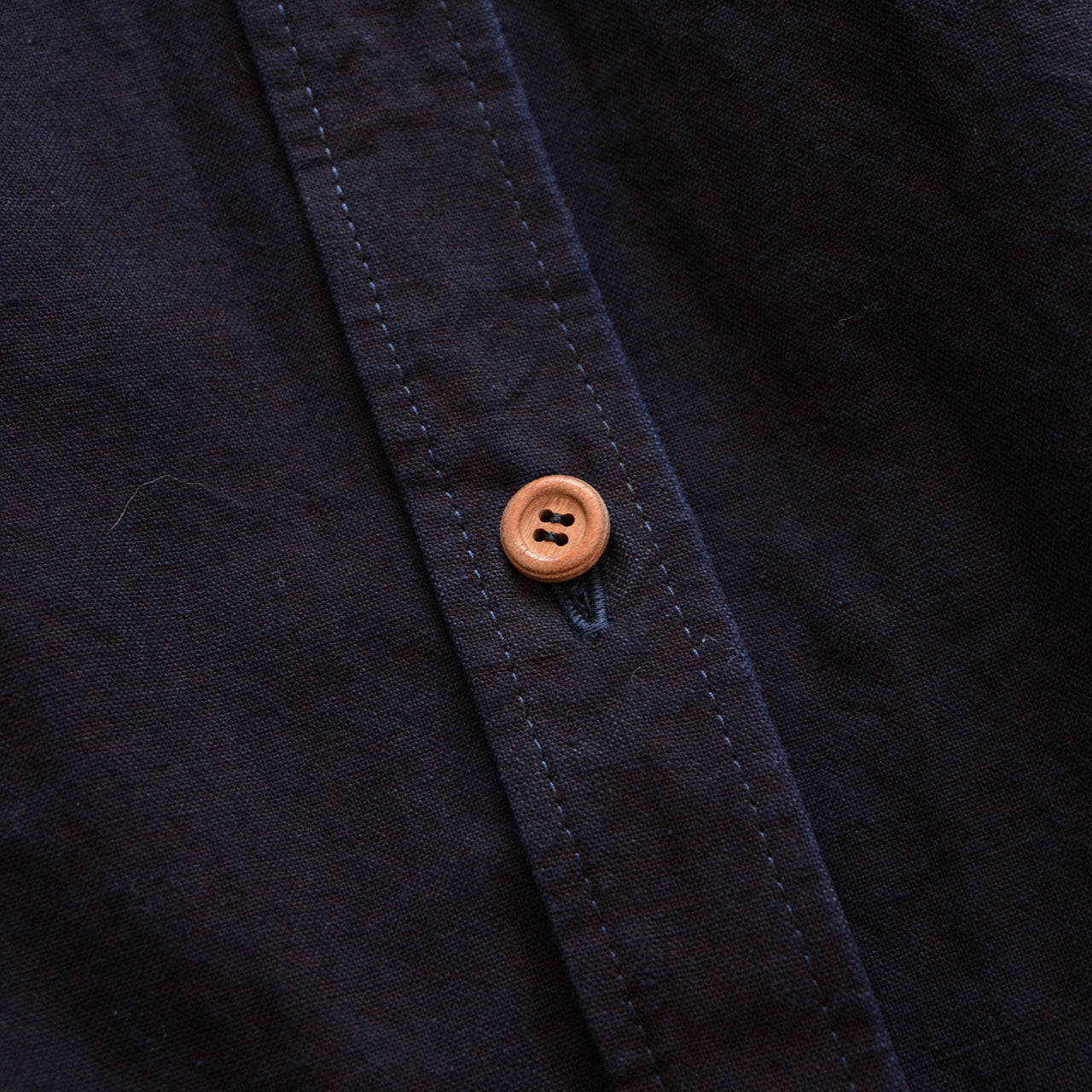Lightweight Japanese cotton jacket in vintage indigo, one-washed
