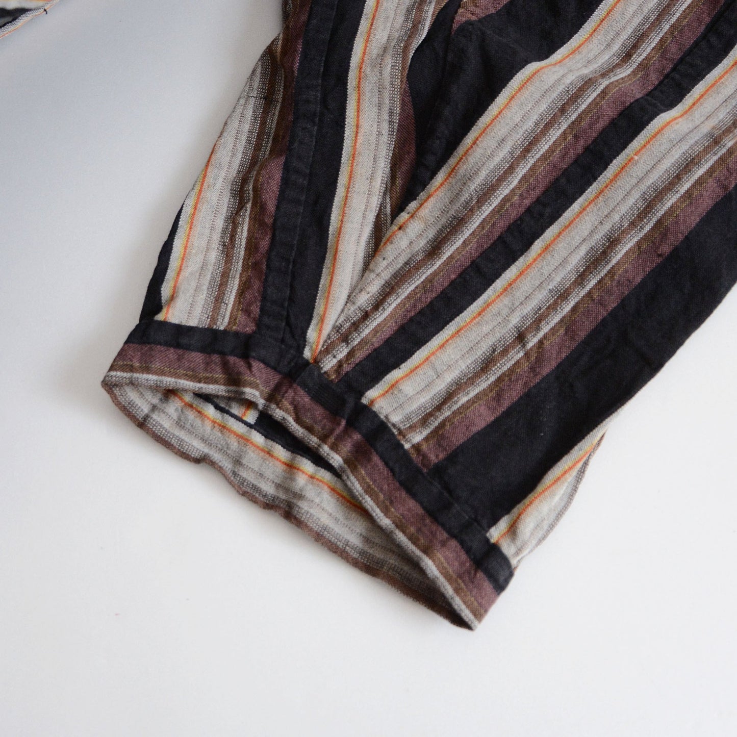 Monpe Pants Noragi Japanese Fabric Vintage Cotton Black Stripe Pattern