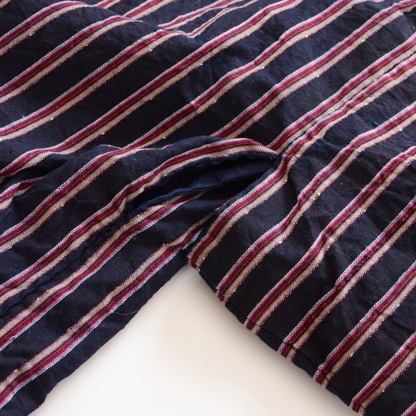Noragi Cotton Kimono Jacket Vintage Japanese Fabric Stripe Pattern Antique
