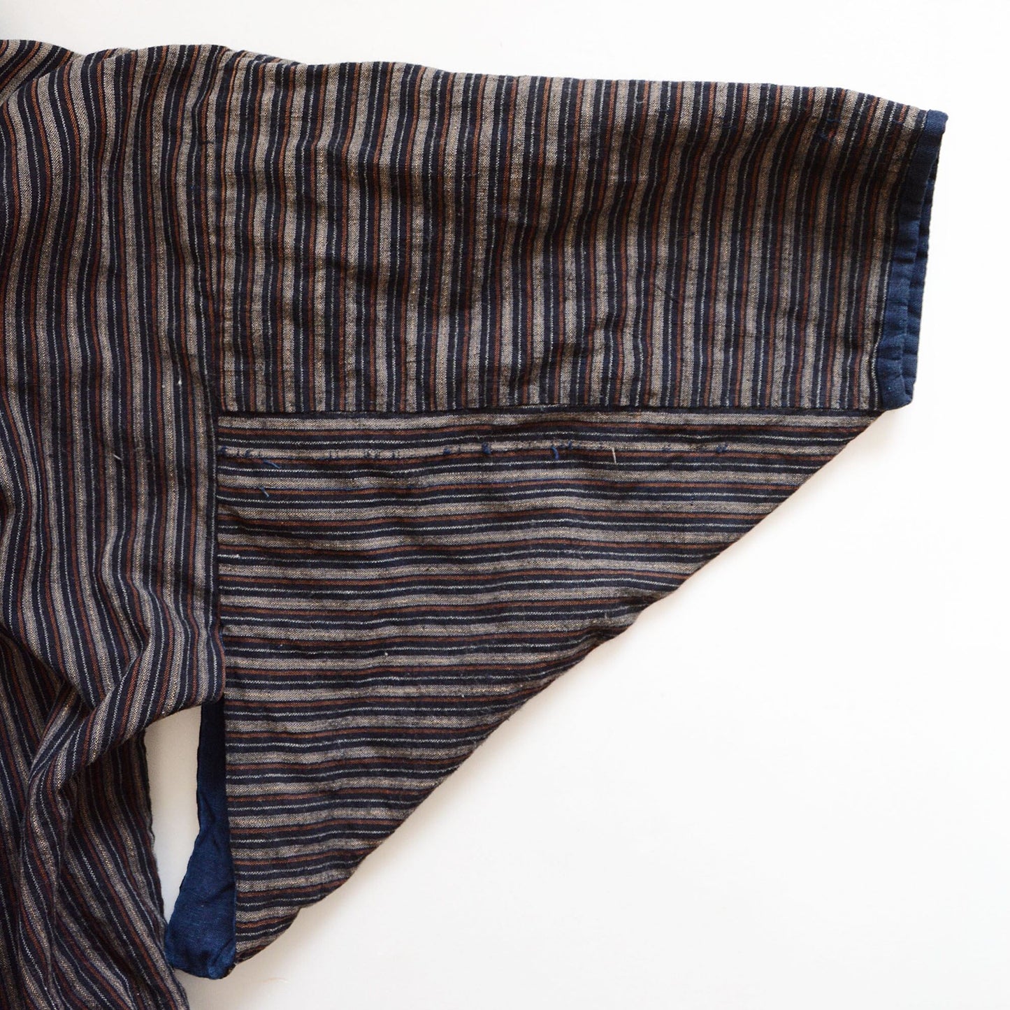 Noragi Jacket Kimono Japanese Fabric Cotton Vintage Indigo Plain Stripe Pattern