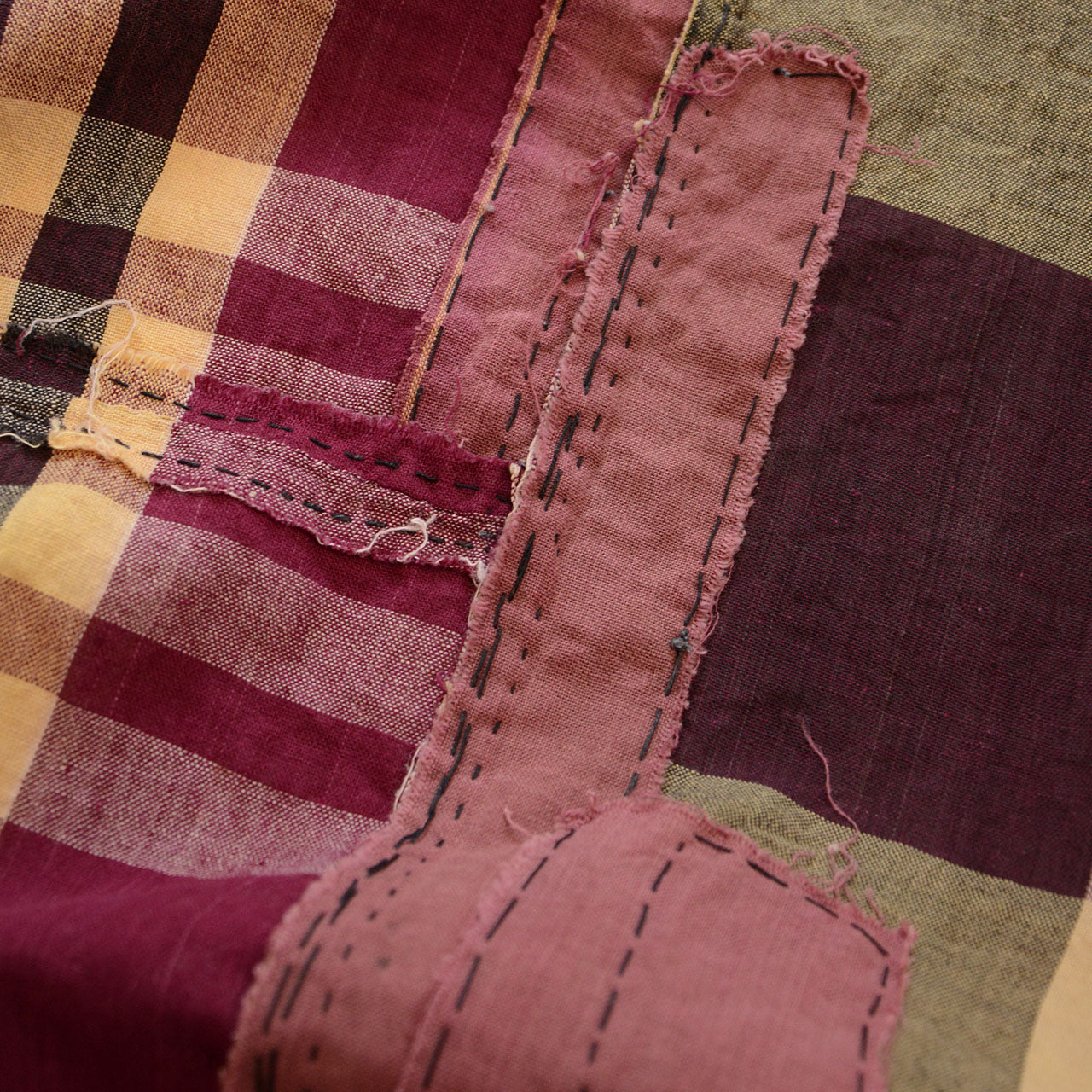 Decorative Japanese boro textile suitable for tapestry or upcycling
