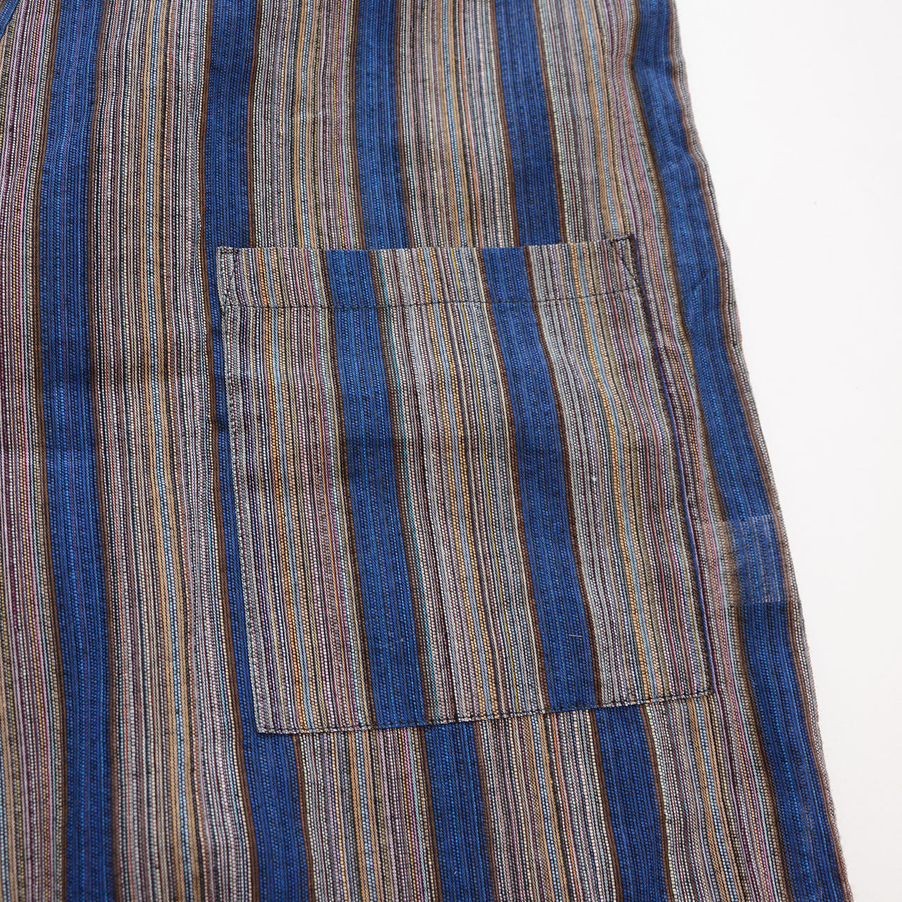 short sleeve cotton kimono jacket in blue stripe