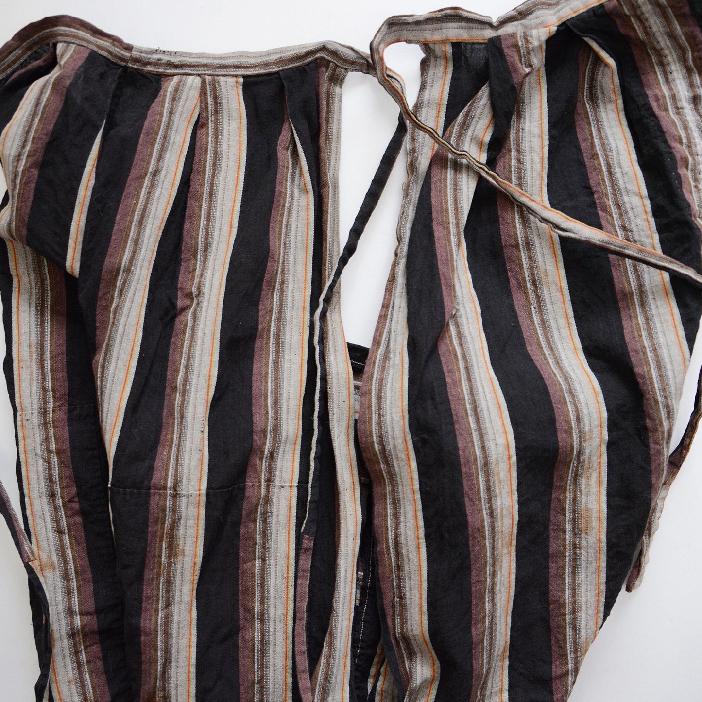 Monpe Pants Noragi Japanese Fabric Vintage Cotton Black Stripe Pattern