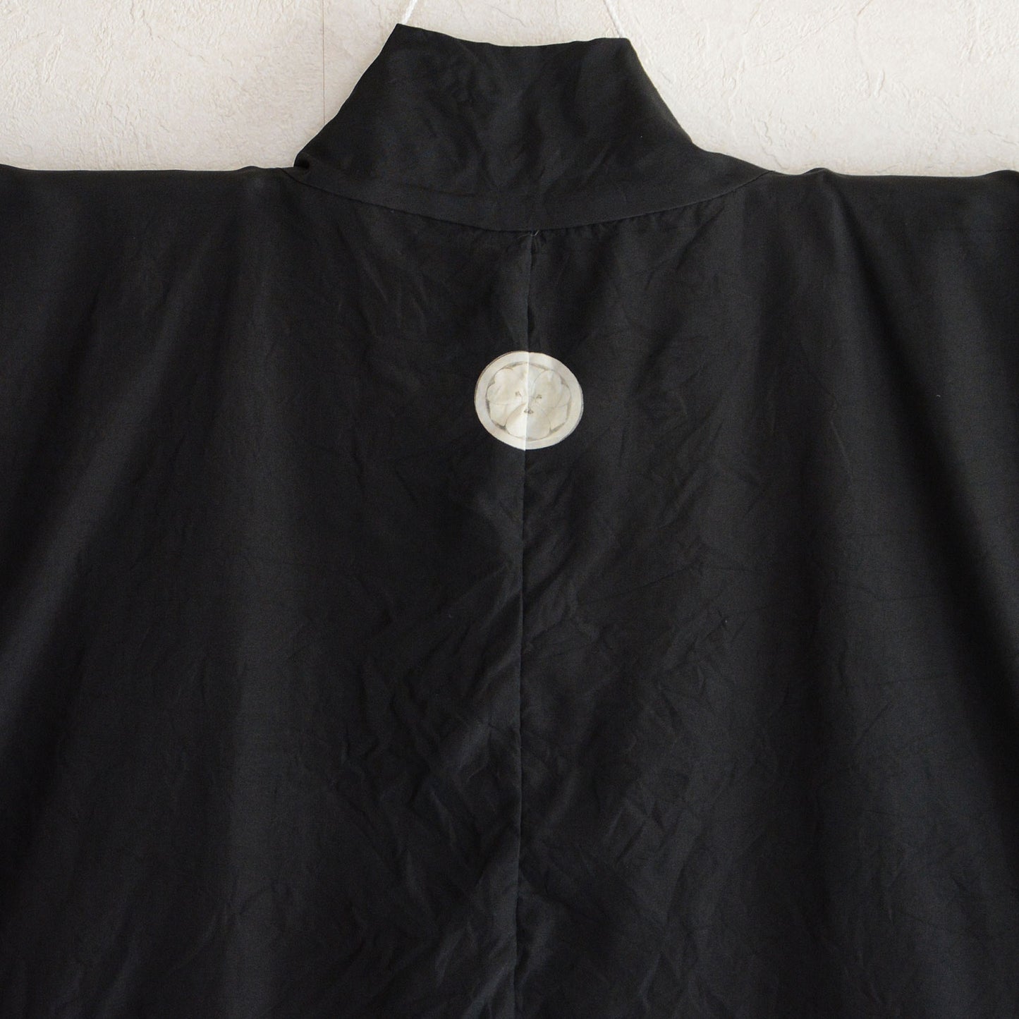Black Haori Jacket Kimono Japane Vintage Montsuki Nihonga Art