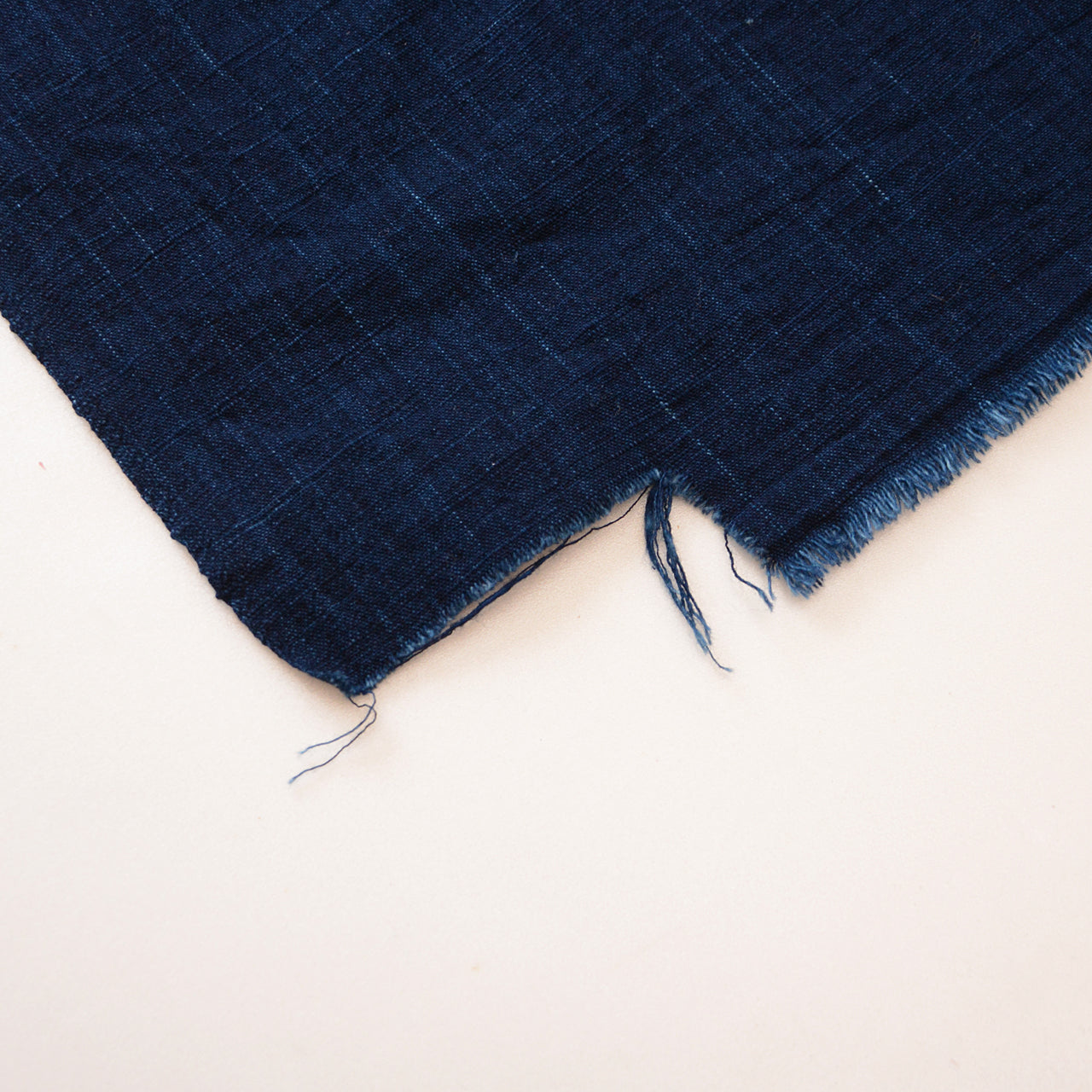 Japanese vintage indigo cotton cloth with natural fading, ideal for slow stitching and mending.