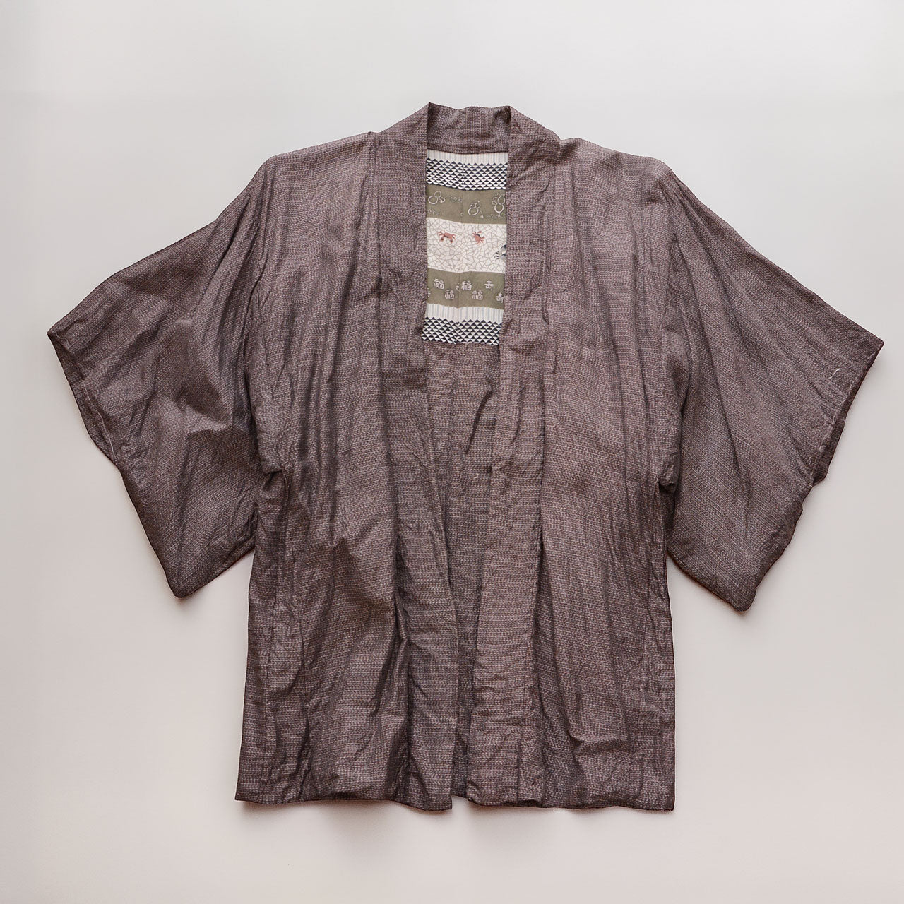 Haori Jacket Men | Gourd Crab Fukuju Auspicious Lining | Showa