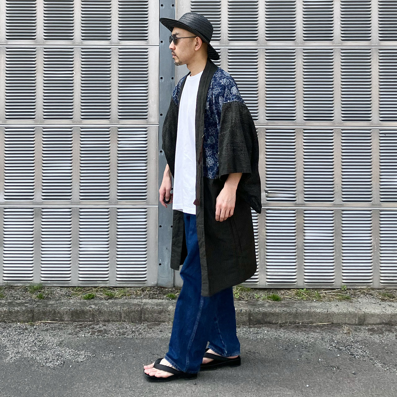 One-of-a-Kind Haori Jacket | Cotton Stripe × Crazy Pattern | Early Showa Era | Tohoku Japan