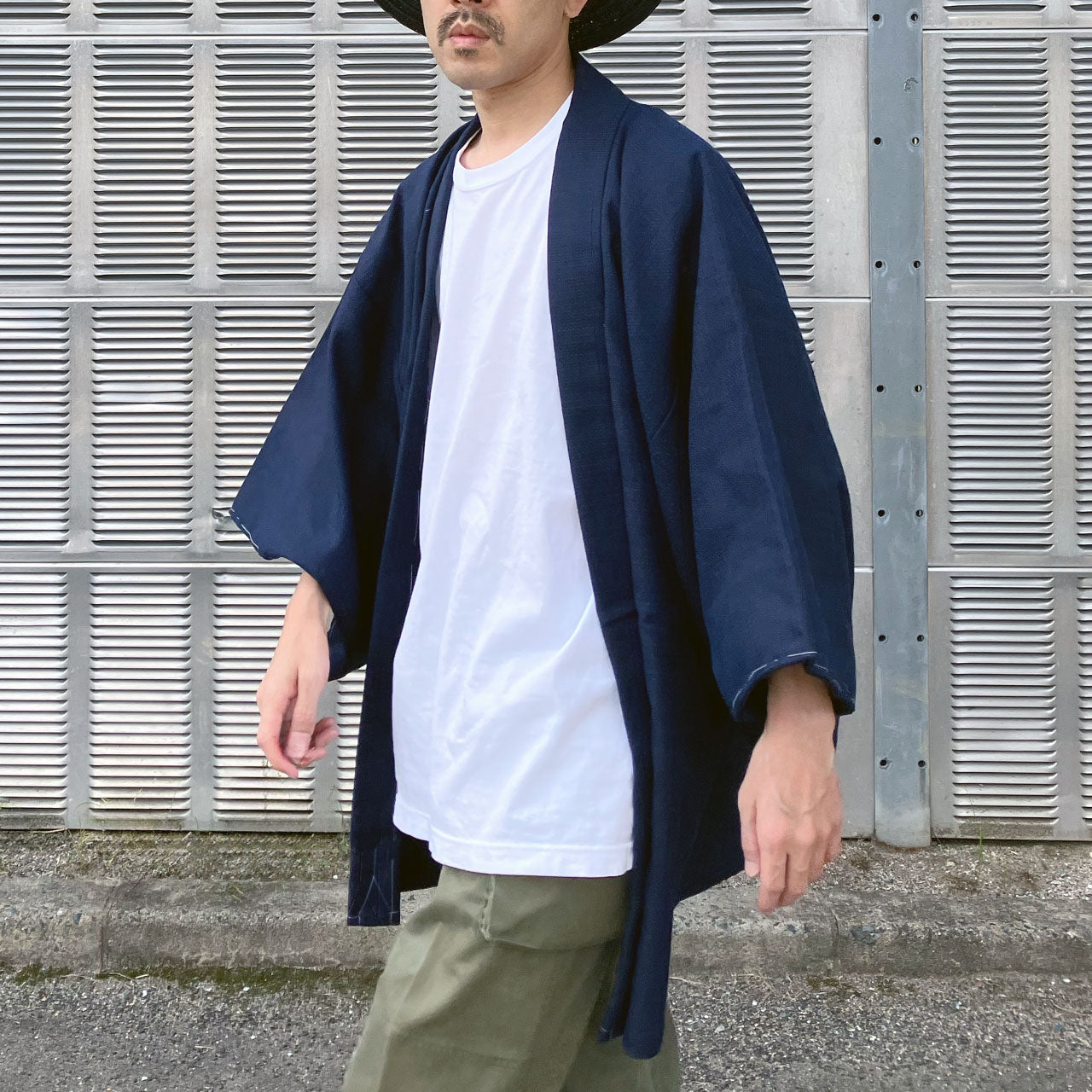 Japanese Vintage Haori for Men with Bold Eagle Lining