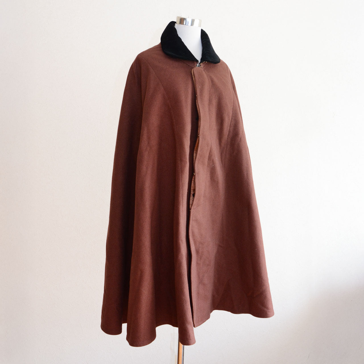 Authentic Japanese vintage wool mantle with a sculptural cape form