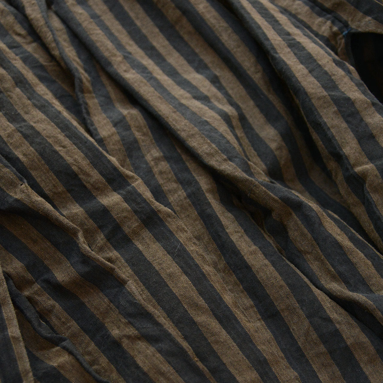 Small child-size skirt-style hakama, soft aged cotton, striped pattern