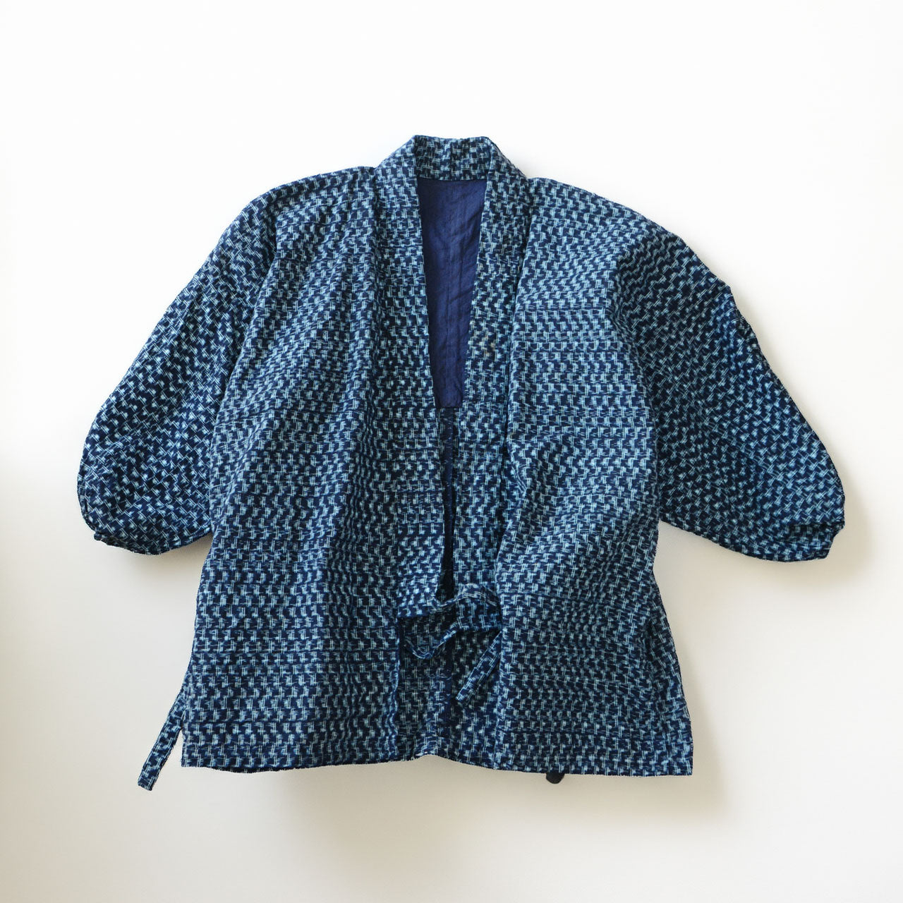 Japanese vintage noragi — indigo kasuri cotton coat, NAMBA SHOUTEN