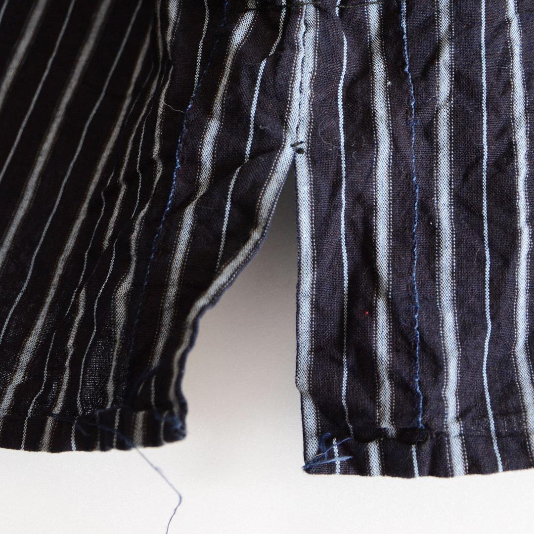 Noragi Jacket Kimono Japanese Fabric Cotton Vintage Indigo Stripe Pattern