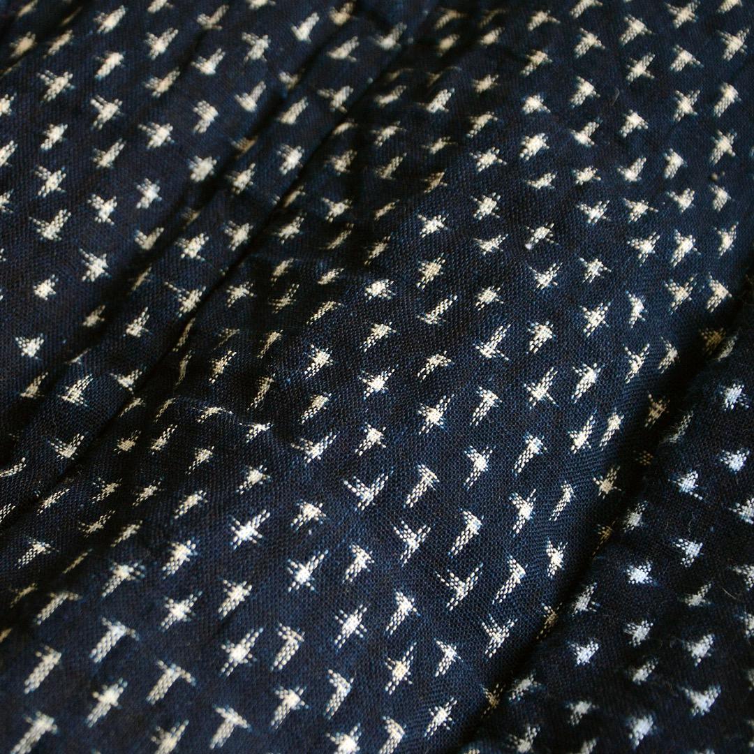 Kimono Padded Jacket Tanzen Indigo Japanese Fabric Cotton Kasuri Pattern Vintage