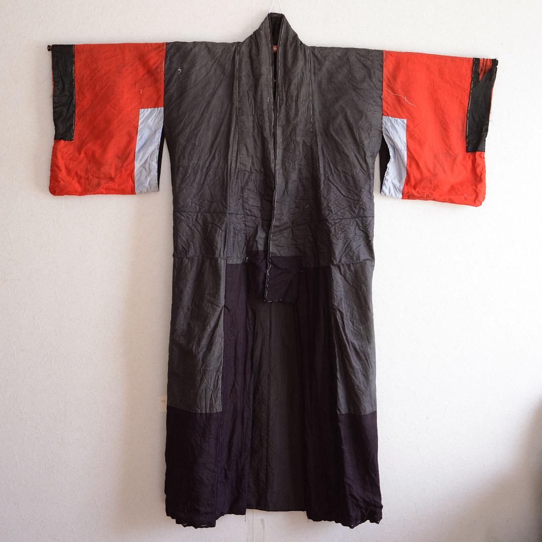 Kimono Robe Long Crazy Pattern Japanese Fabric Vintage Stripe Pattern
