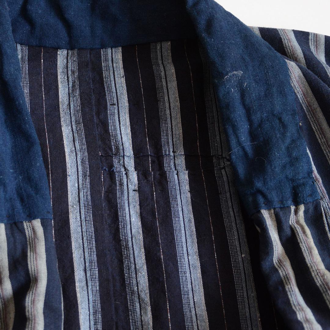 Kimono Robe Long Crazy Pattern Japanese Fabric Cotton Vintage Stripe Pattern Indigo Kasuri etc