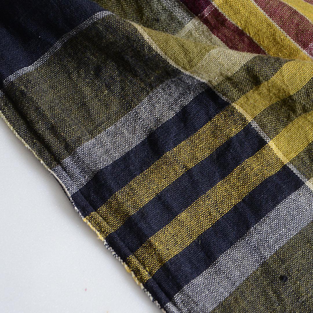 Japanese Fabric Scraps Cotton Futon Cover Vintage Set of 4 Check Pattern