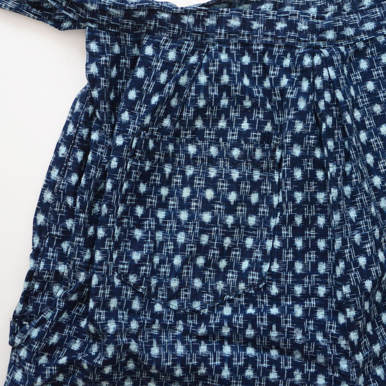 single front pocket detail, monpe-pants-indigo-kasuri-cotton-tohoku-japan-vintage
