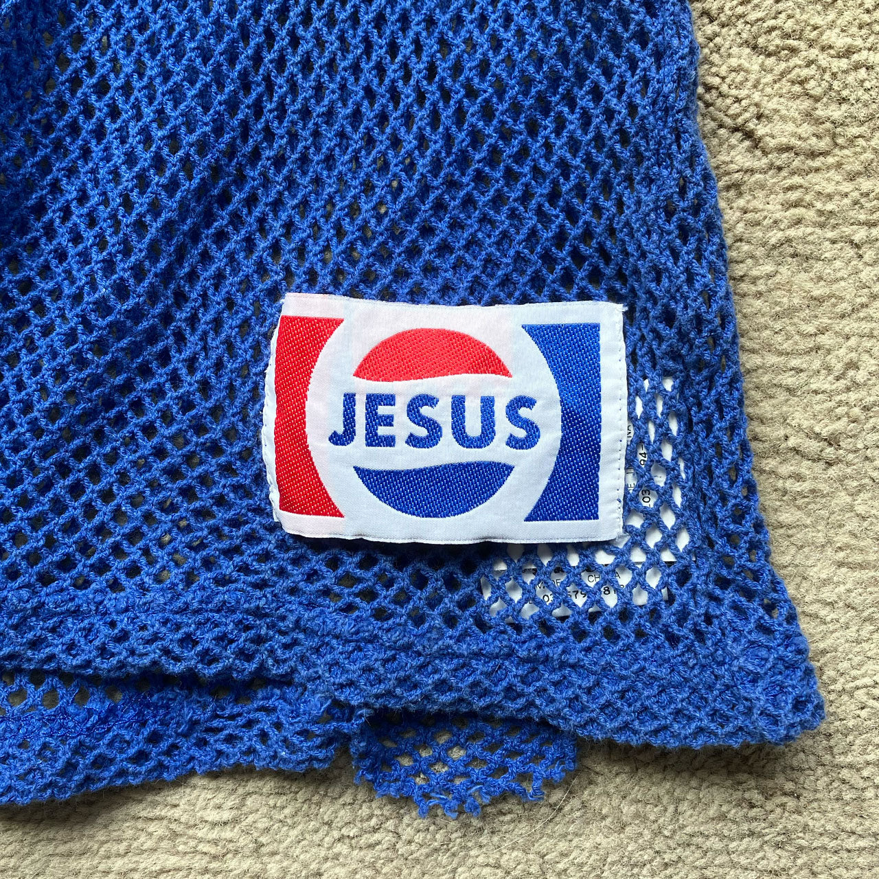 2000s Japan vintage blue mesh tank top, Swagger brand, Y2K basketball style