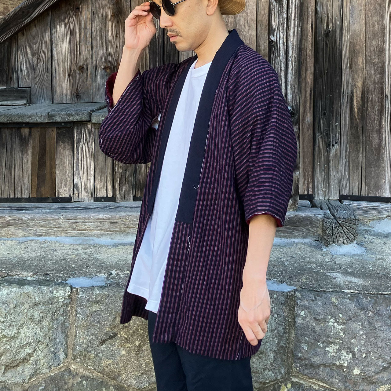 Striped cotton Noragi