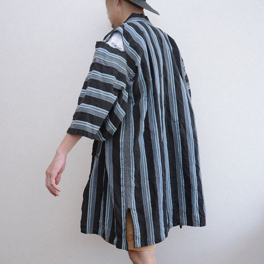 The Beauty of Utility – A Rare Black-Striped Noragi Jacket with Indigo Lining