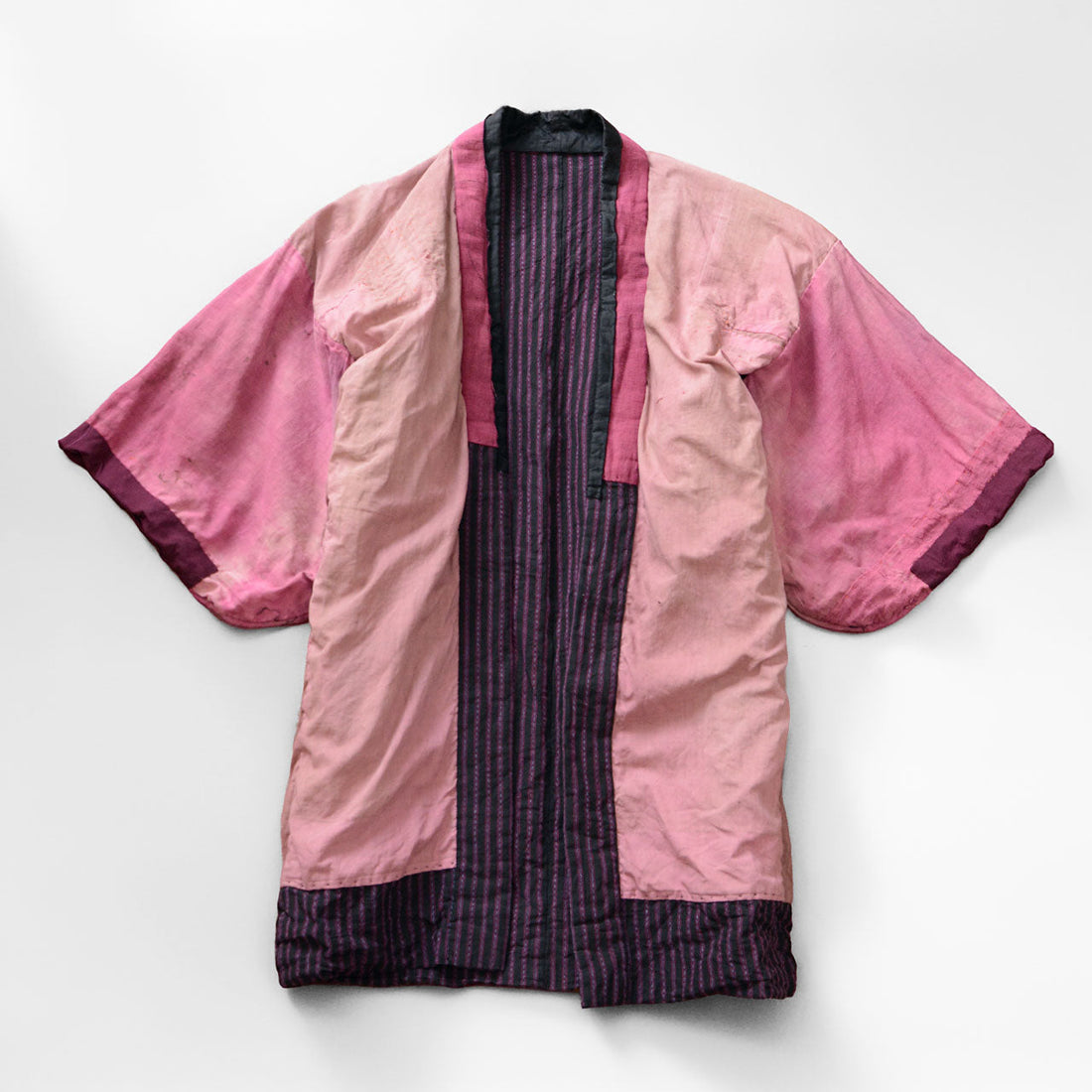 vintage japanese noragi cotton boro faded pink tohoku showa era