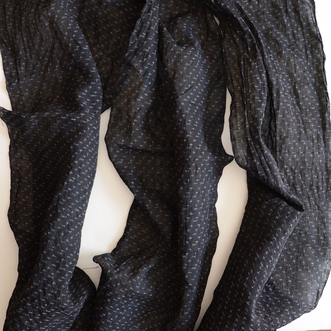 Vintage Japanese Linen Kasuri Scraps for Creative and Craft Projects