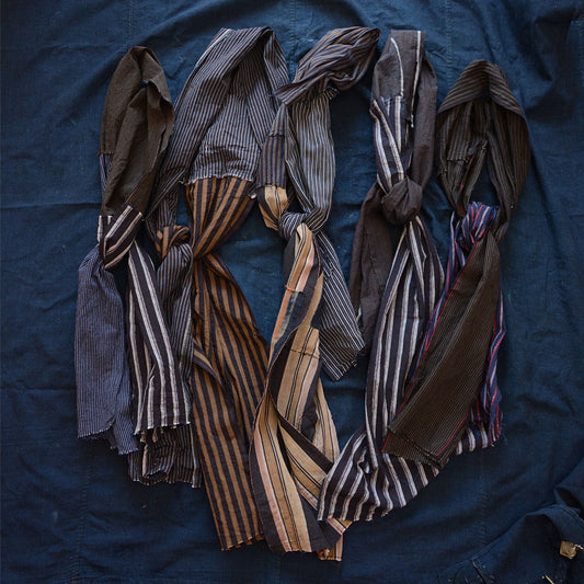 Japanese Vintage Fabric Stoles: 5 Handmade Cotton Scarves with Unique Texture and Warmth