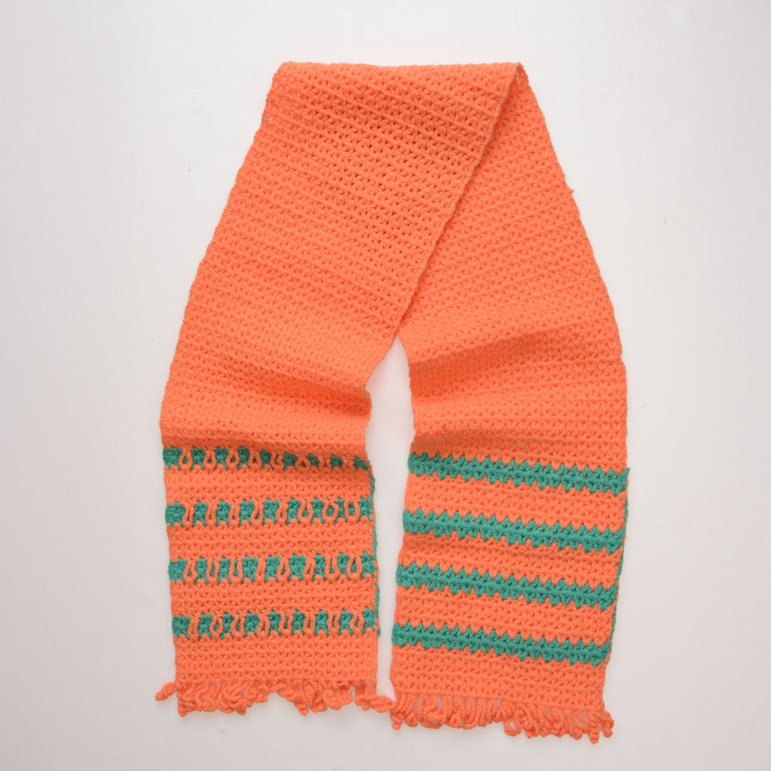 Handmade Showa Retro Knit Scarf | 1960s–70s Japanese Vintage Fashion