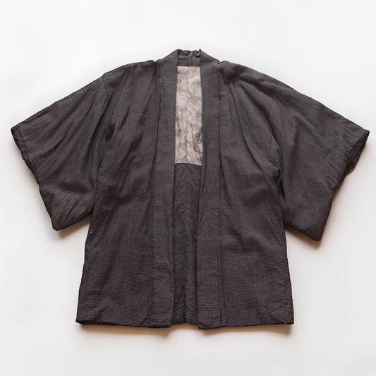 Japanese vintage men's haori, front view, late Showa era