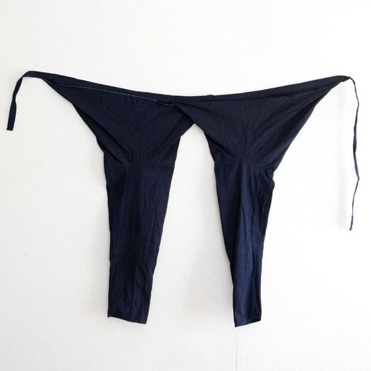 Vintage Japanese indigo cotton momohiki work pants from mid-Showa era