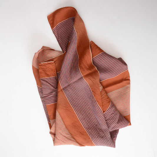 Vintage Striped Cotton Furoshiki from Mid-Showa Japan for DIY and Home Projects