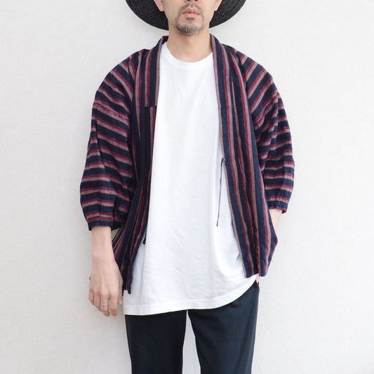 Hand-Sewn in Tohoku: An Indigo Stripe Noragi Haori from Early Showa Japan