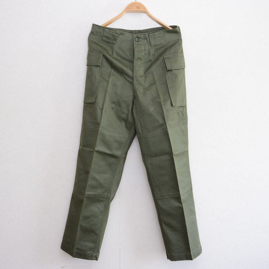 Deadstock JGSDF Type 65 Work Pants, cotton-vinylon OD, front view, 1980s–90s Japan vintage military