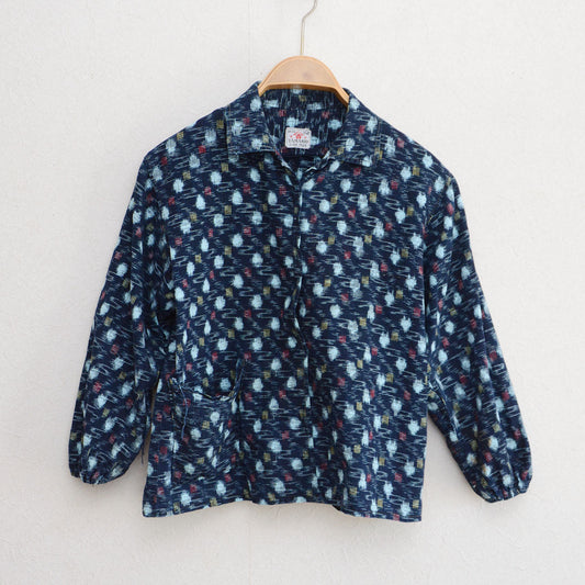 1950s-60s YAMAKO Bingo Kasuri indigo cotton jacket, Japan vintage