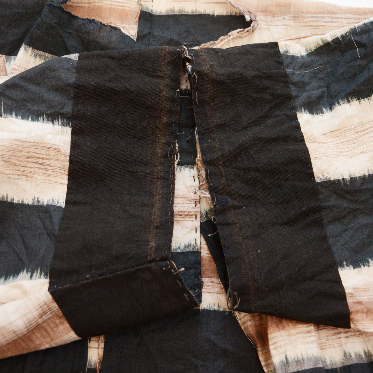 Japanese Cotton Fabric Remnant with Distressed Details