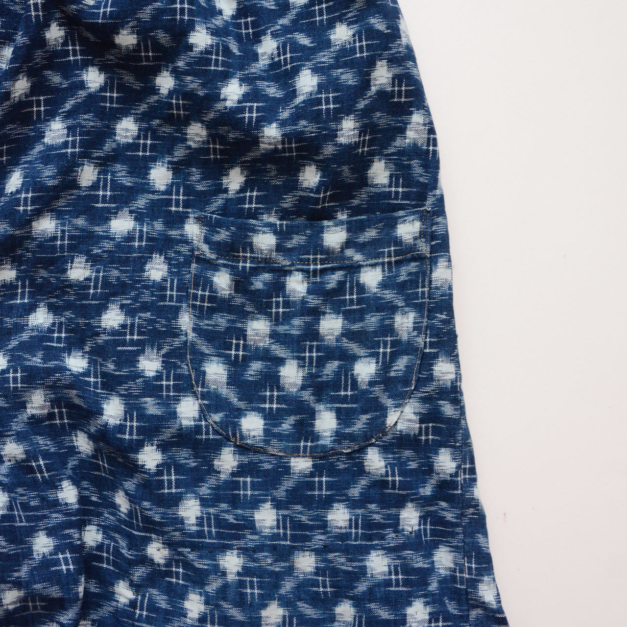Japanese folk wear monpe pants with aged texture and cultural depth