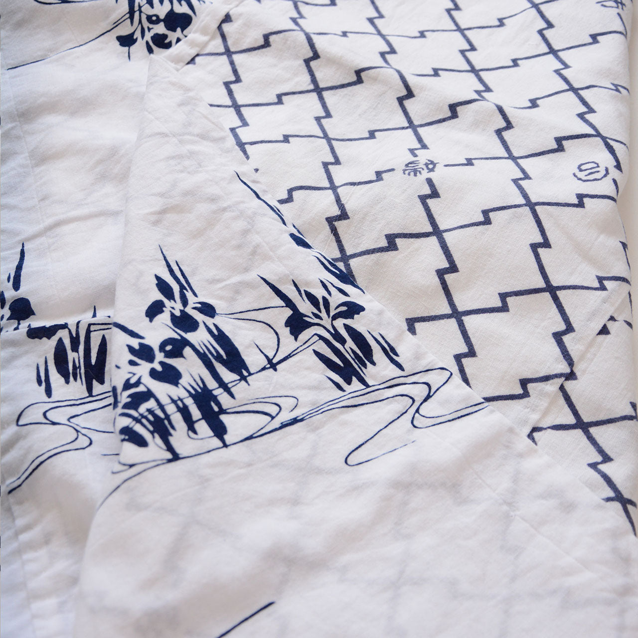 Vintage Japanese cotton patchwork textile ideal for craft projects