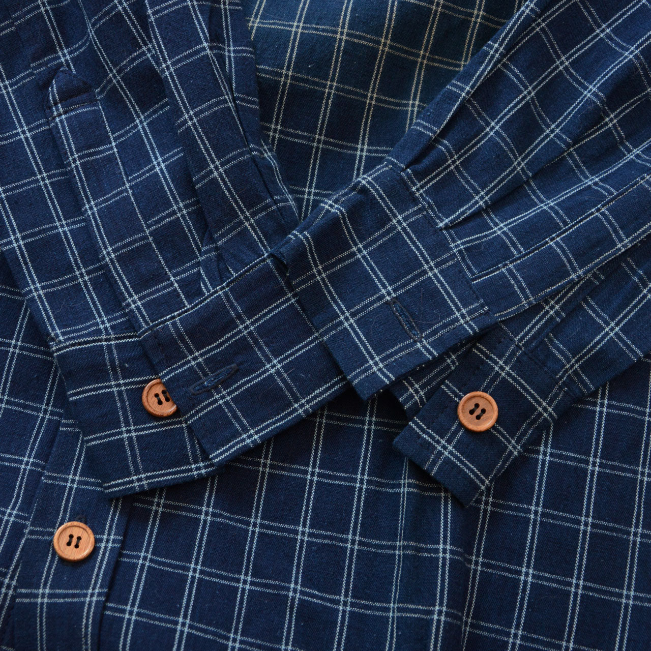Rare artisan-made Japanese indigo plaid shirt