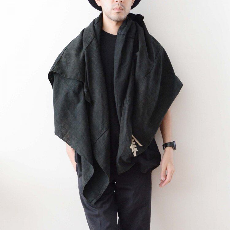 Japanese Fabric Vintage Cotton Black Furoshiki Wrap Cloth