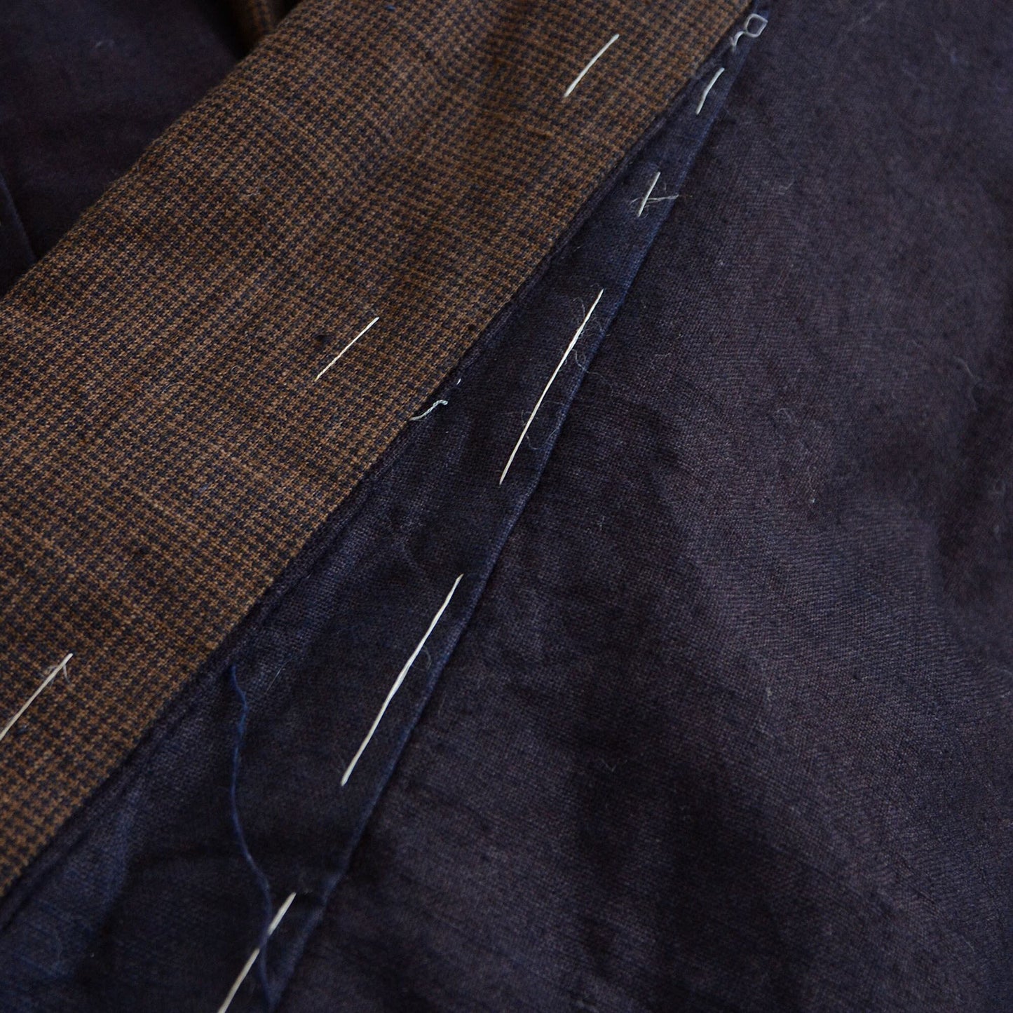 Kimono Padded Jacket Tanzen Indigo Japanese Fabric Cotton Vintage