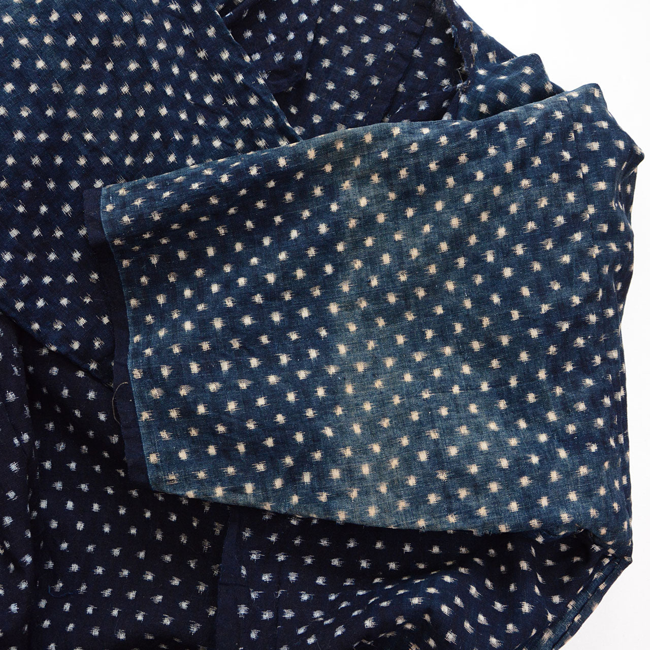 Vintage indigo-dyed Japanese garment with rustic charm