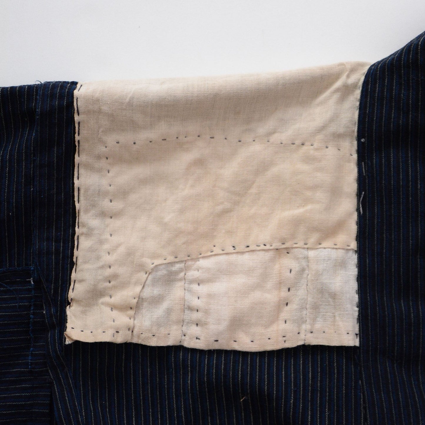 Boro Noragi Jacket Kimono Japanese Fabric Cotton Vintage Patchwork Repair Stripe Pattern
