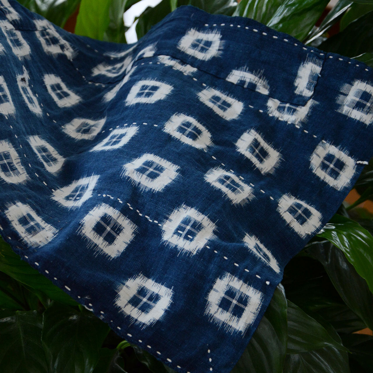 Mid-century Japanese indigo-dyed fabric suitable for textile upcycling
