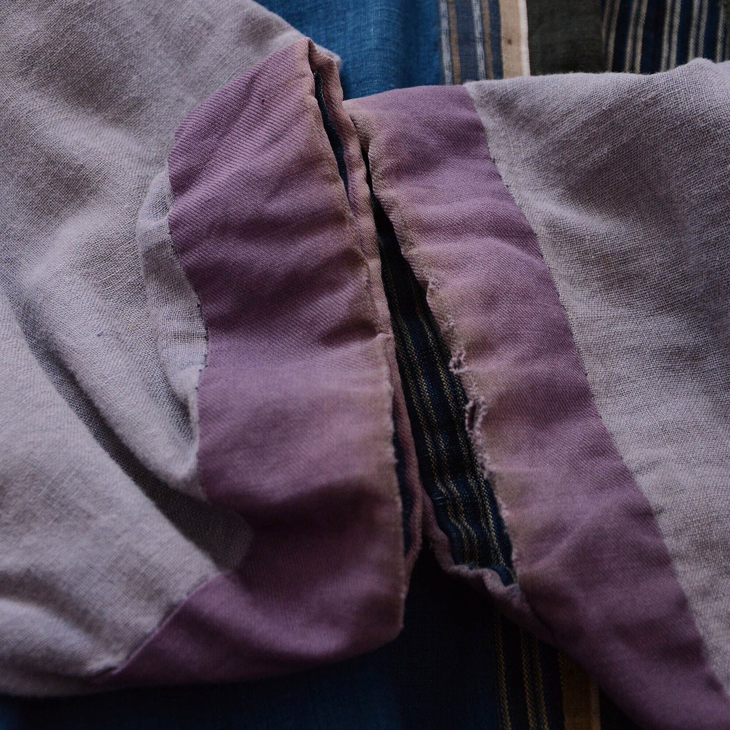 Noragi Jacket Indigo Dyed Kimono Japanese Fabric Cotton Vintage Crazy Pattern