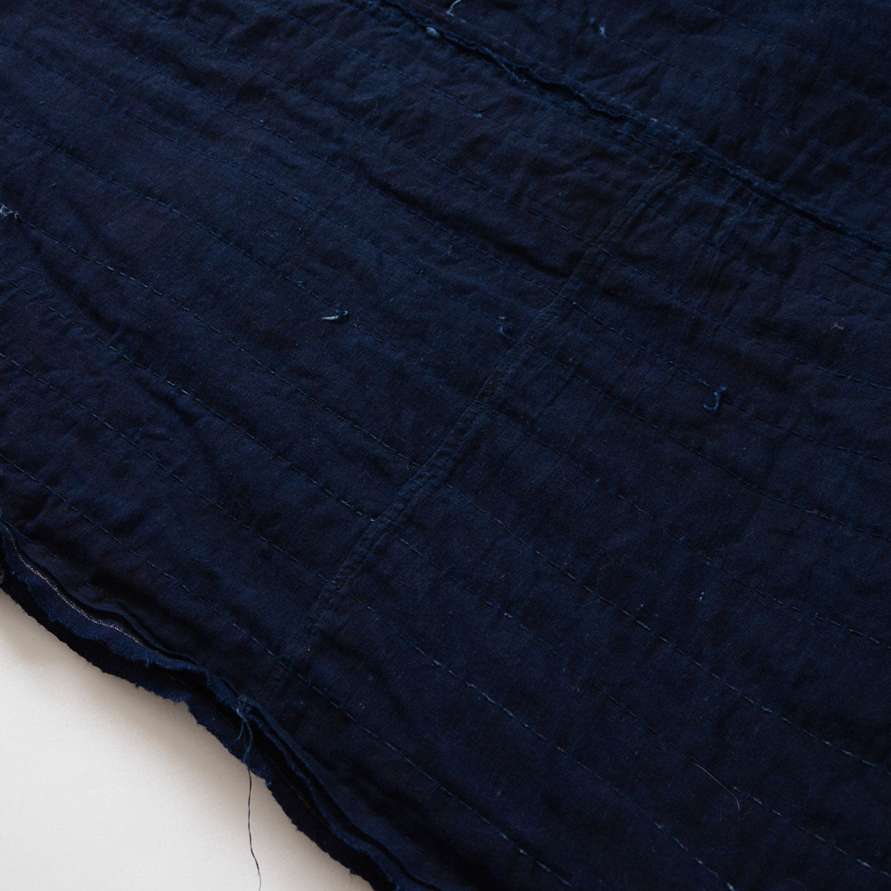 Vintage Japanese Sashiko Noragi Jacket in Solid and Striped Indigo