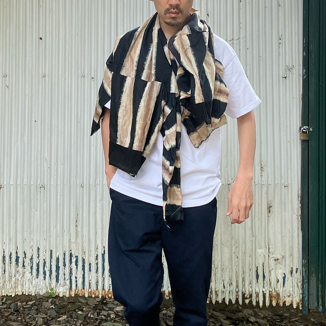 Cotton Textile Scrap from Early Showa Quilted Jacket